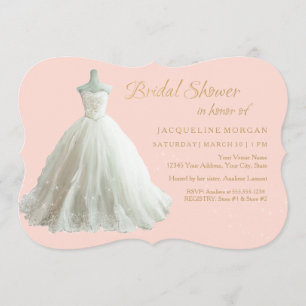 Elegant Wedding Gown Vrijgezellenfeest Invite Kaart