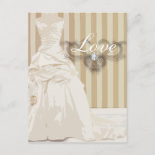 Elegant Wedding Gown Wedding Favor Briefkaart