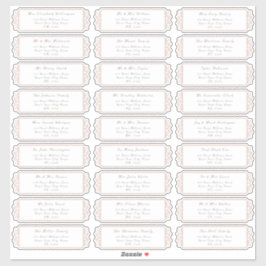 Elegant Wedding Guest Adresetiketten Sticker