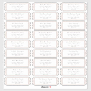 Elegant Wedding Guest Adresetiketten Sticker
