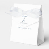 Elegant Wedding Guest Dank je wel Couple Dusty Blu Bedankdoosjes (Voorkant Zijde)