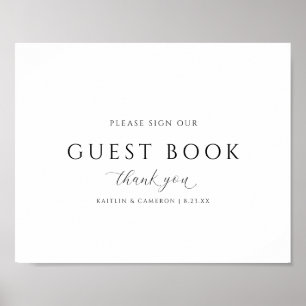 Elegant Wedding Guestbook Elegant Calligraphy Sign Poster