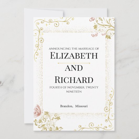 Elegant Wedding Invitation (Devant)