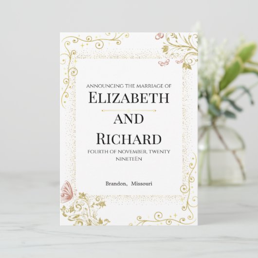 Elegant Wedding Invitation (Debout devant)
