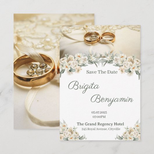 Elegant Wedding Invitation (Devant / Derrière)