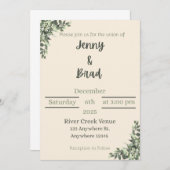 Elegant wedding invitation  (Devant / Derrière)