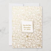 Elegant Wedding Invitation, bruine bladeren Kaart (Achterkant)