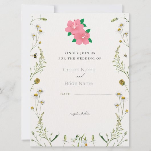 Elegant Wedding Invitation card Aankondiging (Voorkant)