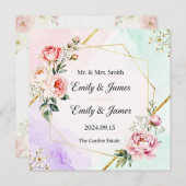 elegant wedding invitation card kaart (Voorkant / Achterkant)