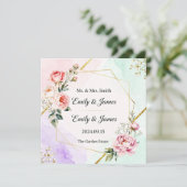 elegant wedding invitation card kaart (Staand voorkant)