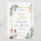 Elegant Wedding Invitation Card Kaart (Voorkant / Achterkant)
