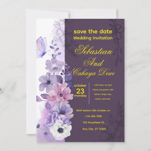 Elegant Wedding Invitation – Classic & Romantic Ce (Devant)
