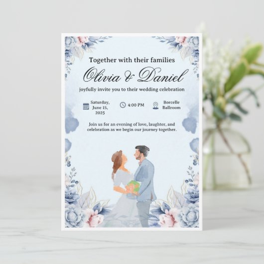 Elegant Wedding Invitation – Customizable & Modern (Debout devant)