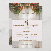 Elegant Wedding Invitation | Editable Names, Date (Devant / Derrière)