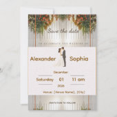 Elegant Wedding Invitation | Editable Names, Date Kaart (Voorkant)