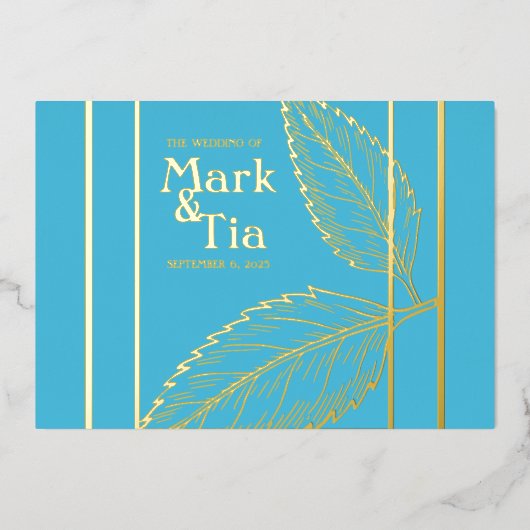 Elegant Wedding Invitation Folie Uitnodiging (Voorkant)