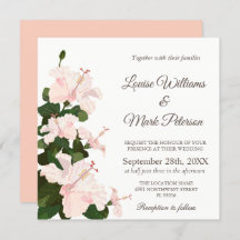 Elegant Wedding Invitation for Hibiscus Flower