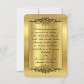 Elegant Wedding Invitation, Gold Kaart (Achterkant)