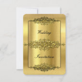 Elegant Wedding Invitation, Gold Kaart (Voorkant)