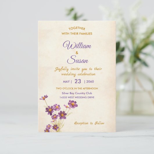 Elegant Wedding Invitation Informatiekaartje (Staand voorkant)