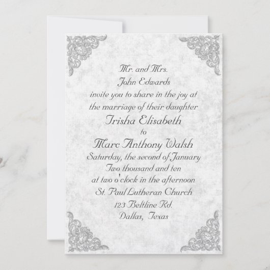Elegant Wedding Invitation Kaart (Voorkant)