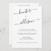 Elegant Wedding Invitation Kaart (Voorkant / Achterkant)