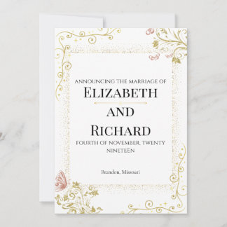 Elegant Wedding Invitation Kaart