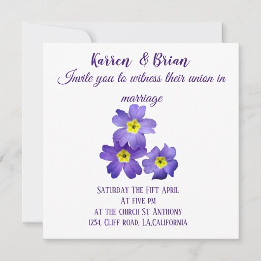 Elegant Wedding Invitation Kaart (Voorkant)