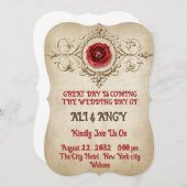 Elegant Wedding Invitation Kaart (Voorkant / Achterkant)