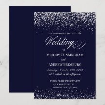 Elegant Wedding Invitation; marine met diamanten D
