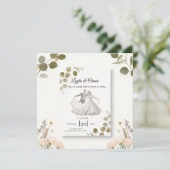 Elegant Wedding Invitation – Minimalist Romantic D Kaart (Staand voorkant)