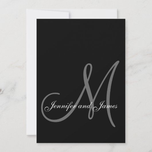 Elegant Wedding Invitation Monogram Bride & Groom Kaart (Voorkant)
