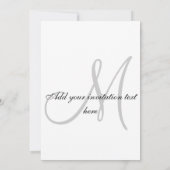 Elegant Wedding Invitation Monogram Bride & Groom Kaart (Achterkant)
