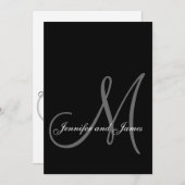 Elegant Wedding Invitation Monogram Bride & Groom Kaart (Voorkant / Achterkant)