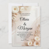 Elegant Wedding Invitation Pampas Grass Flora (Devant)
