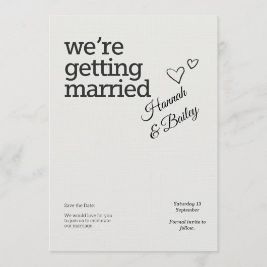 Elegant Wedding Invitation – Personalized (Devant)