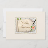 Elegant Wedding Invitation Scroll Kaart (Achterkant)