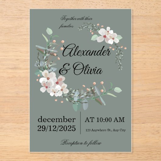 Elegant Wedding Invitation – Simple and Luxurious Acryl Uitnodigingen (Voorkant)