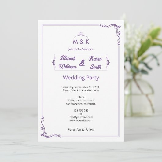 Elegant Wedding Invitation Template  (Debout devant)