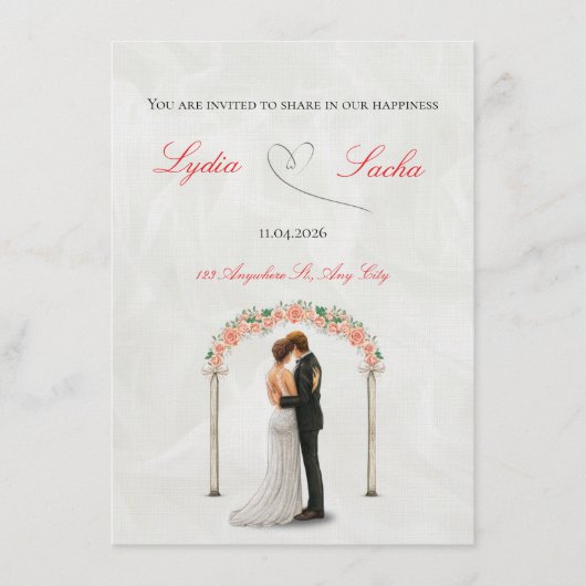 Elegant Wedding Invitation Template (Devant)