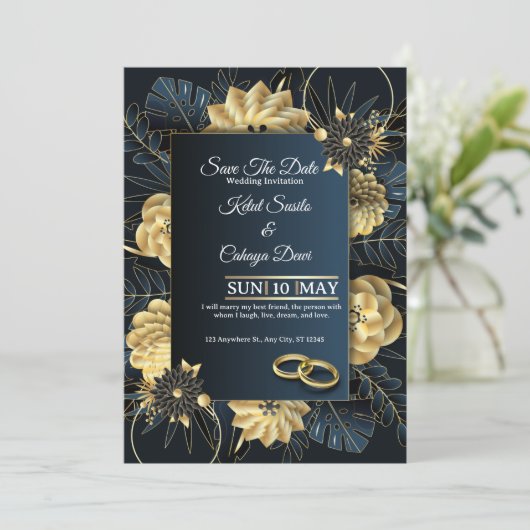 Elegant Wedding Invitation Template (Debout devant)