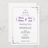 Elegant Wedding Invitation Template Kaart (Voorkant / Achterkant)