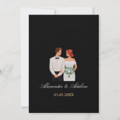 Elegant Wedding Invitation with Dark Floral  Kaart (Achterkant)