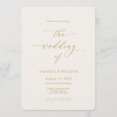 Elegant Wedding Invitation with Gold Calligraphy Kaart (Voorkant)