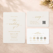 Elegant Wedding Invitation with Gold Calligraphy Kaart