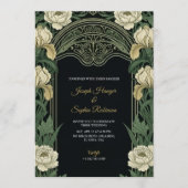 Elegant wedding invitation with ornate floral  (Devant)