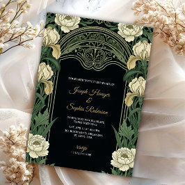 Elegant wedding invitation with ornate floral  kaart