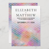 Elegant Wedding Invitation with Pink Hearts (Devant / Derrière)