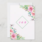 Elegant Wedding Invitation with Rozen and Rings (Achterkant)