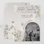 Elegant Wedding Invitation with Silver Glitter Kaart (Voorkant / Achterkant)